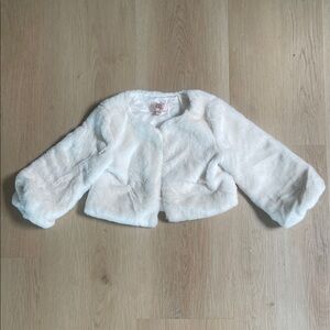 Giani Bernini Kids Faux Fur CroppedJacket- Cream